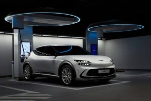 A sleek, modern Hyundai electric car representing the growing market for affordable electric car.