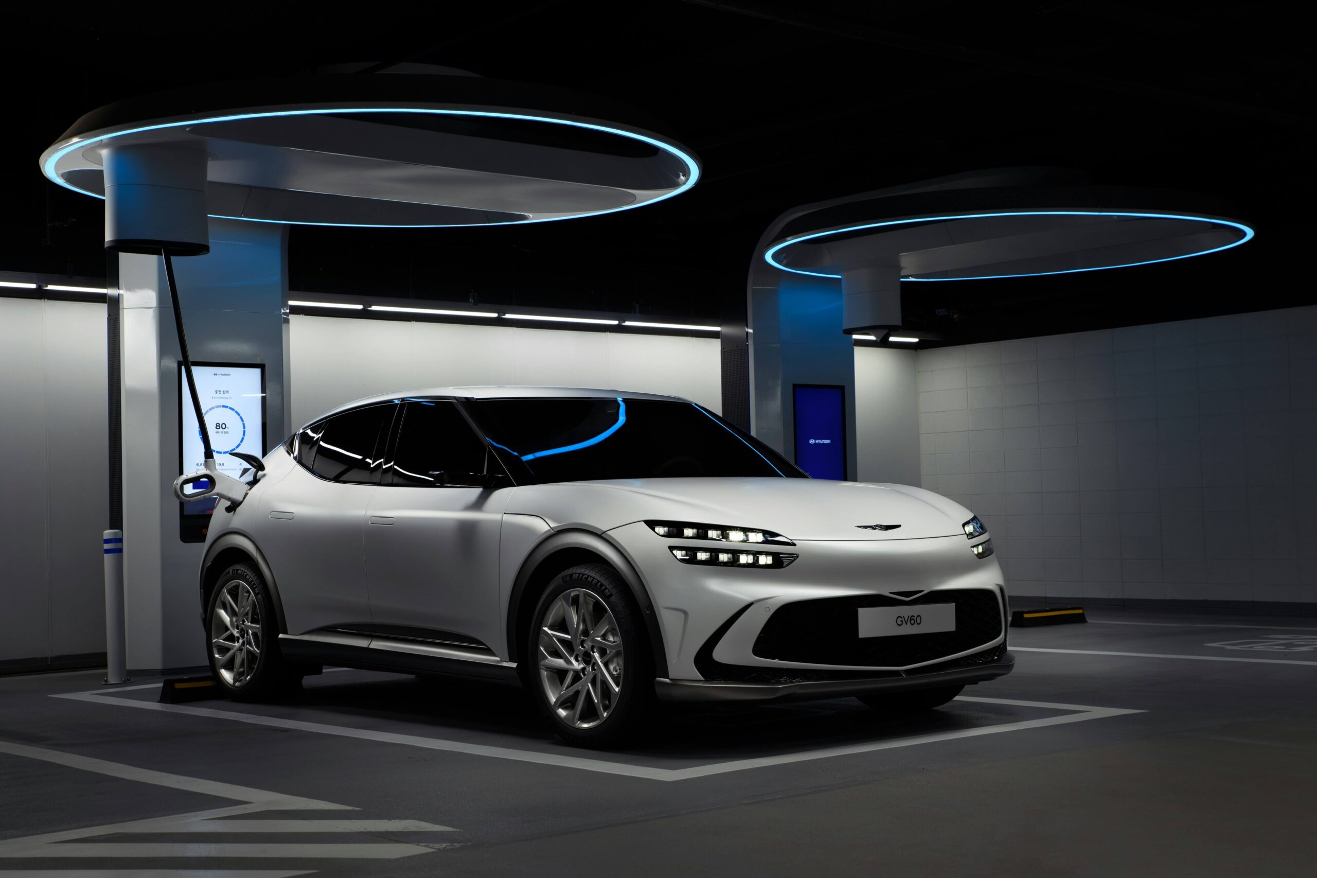 A sleek, modern Hyundai electric car representing the growing market for affordable electric car.