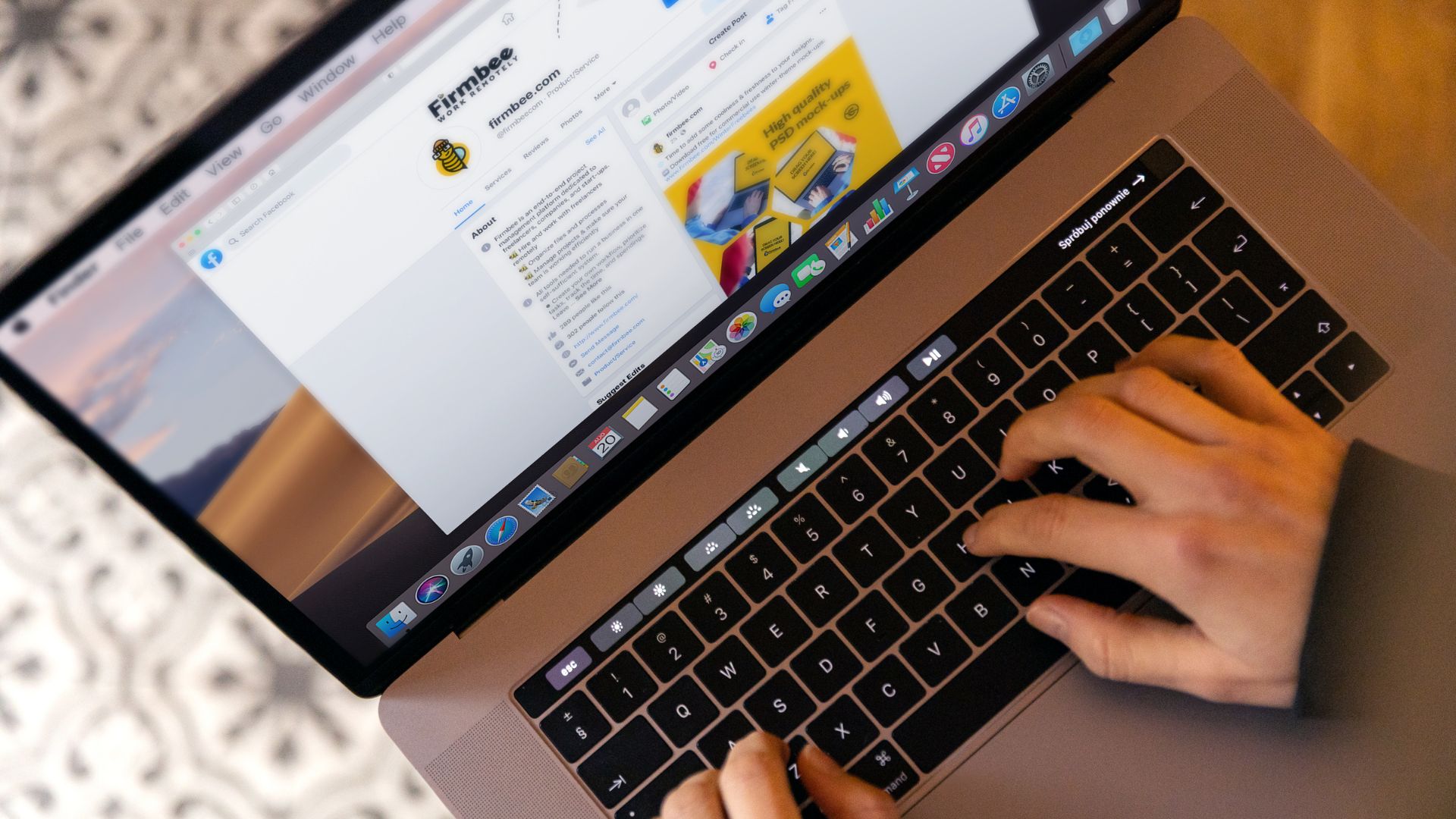 A person typing on a laptop while browsing the web, showing multiple tabs open for productivity and chrome extensions research.