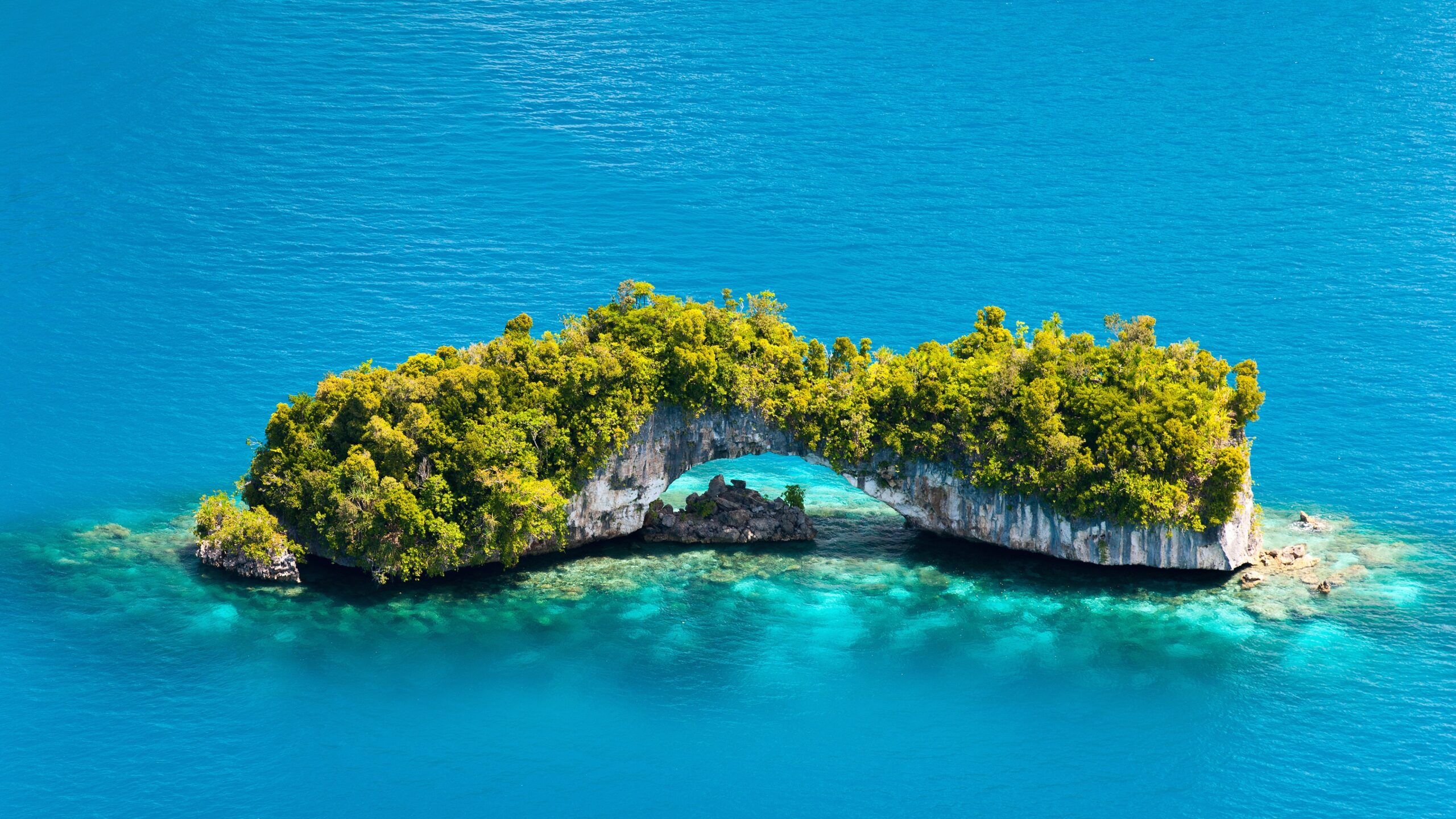 Beach Hopping in the Caribbean: Island with turquoise water, limestone cliffs, and lush greenery