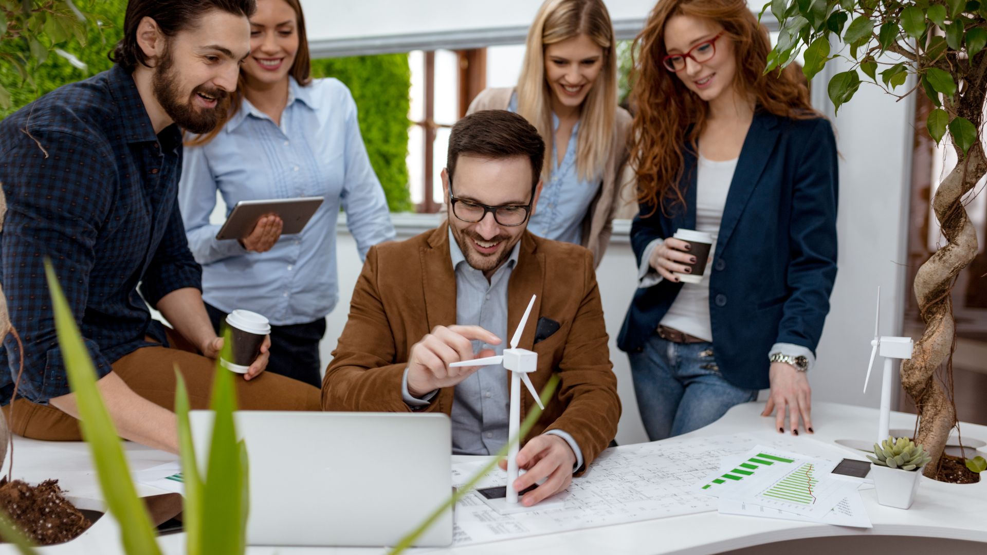 Team brainstorming innovative projects while discussing important skills to learn for the future