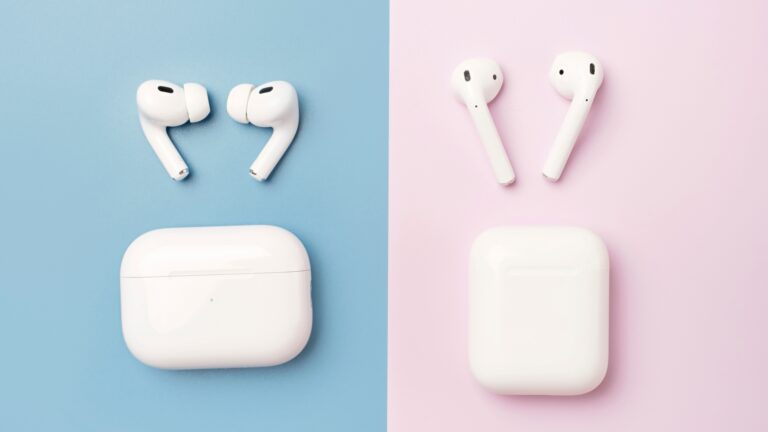 Wireless Earbuds Comparison: What to Buy Now – side-by-side view of true wireless earbuds and charging cases on pastel backgrounds.