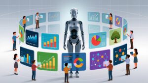 Illustration showing AI-powered dashboards and analytics representing the top free AI tools for photo editing and enhancement used by creators and professionals.