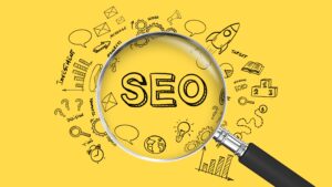 Basic SEO Tips to Get Found on Google Locally represented by search, keywords, and ranking illustrations