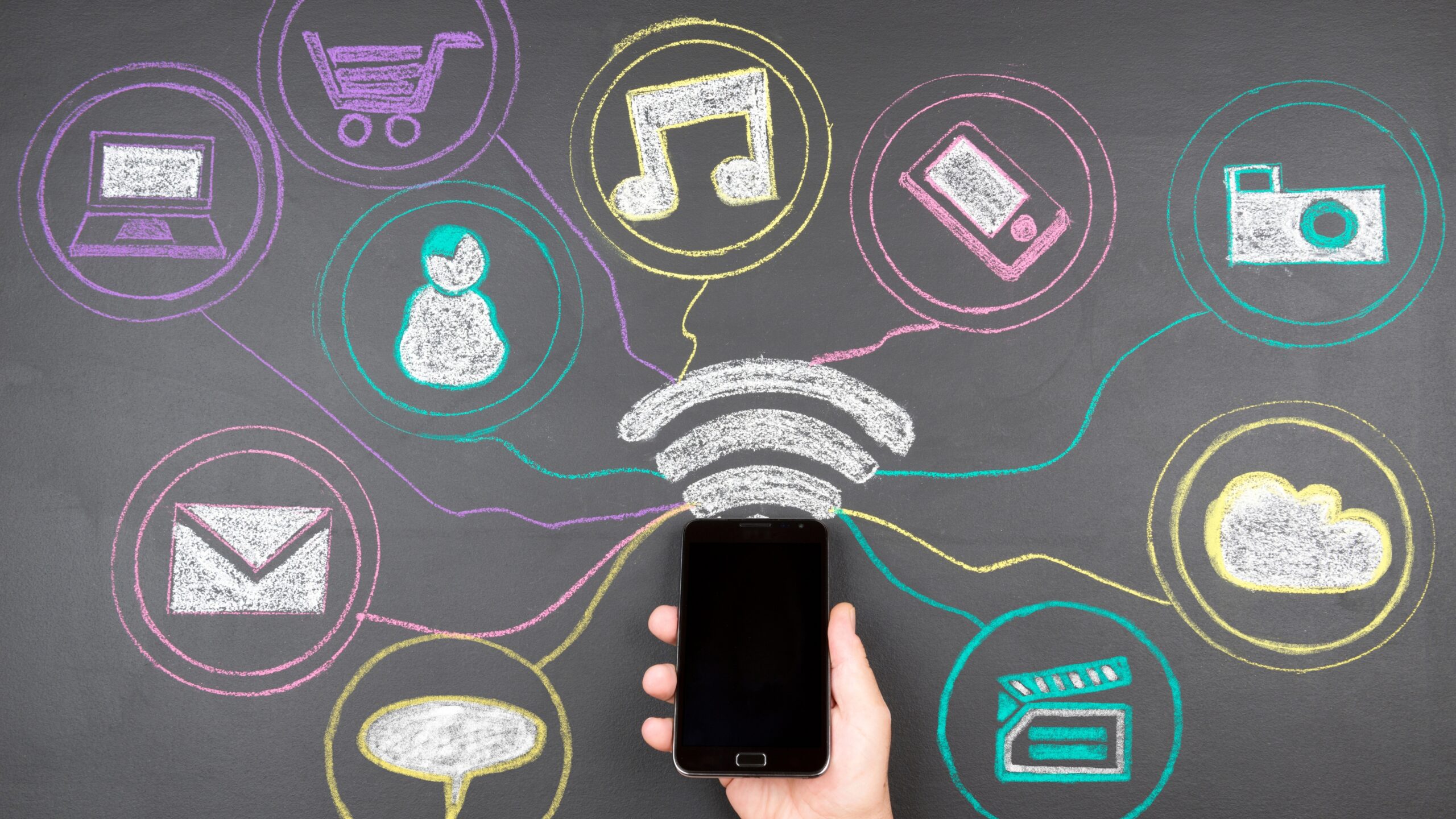 Social Media Content Calendars for Consistent Posting illustrated with a smartphone connected to multiple social media icons