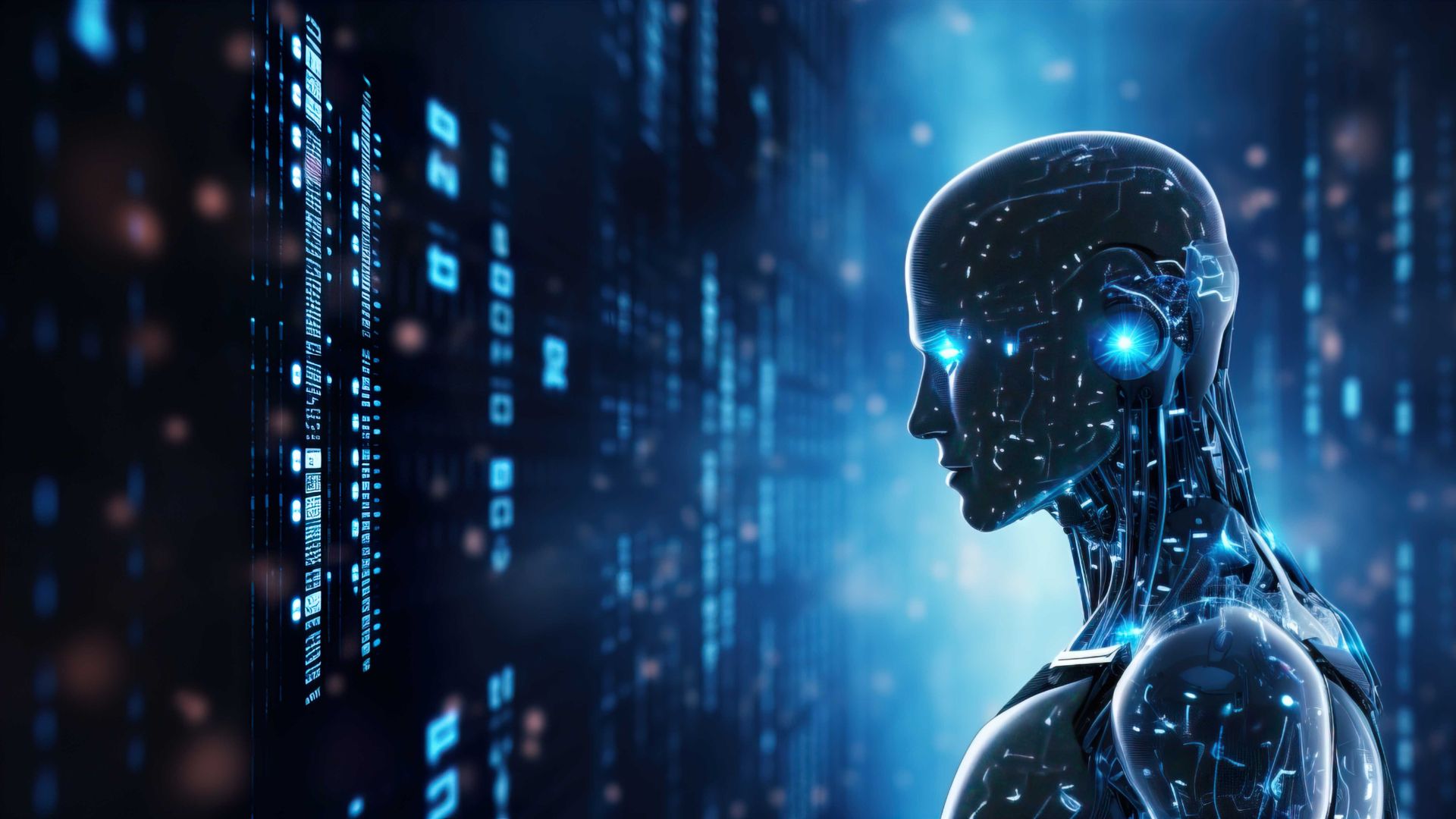 Futuristic AI system highlighting hidden limitations of AI tools most users discover too late